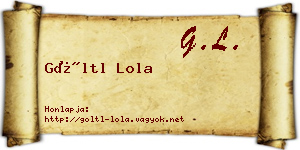Göltl Lola névjegykártya